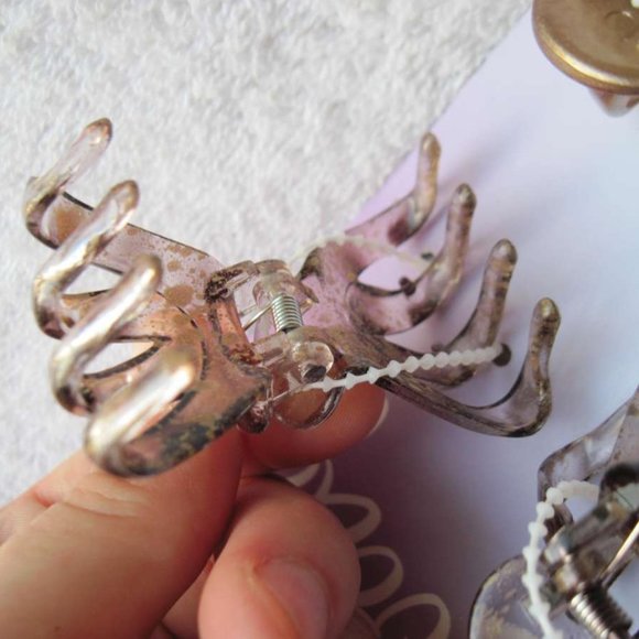 6 Goody Classic Small Spider Octopus Plastic Jaw Claw Clips 1.5" Black Marbled - Picture 4 of 7